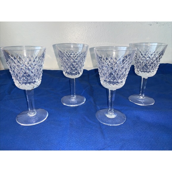 Waterford Other - Set of‎ 4 Waterford Crystal Alana Claret White Wine Glasses Old Mark 6"